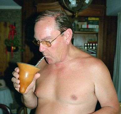 Papa drinking Mate